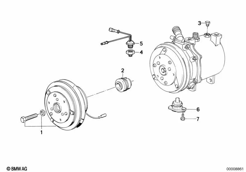 Magnetkupplung para BMW E30 (OEM 64521386300). Original BMW