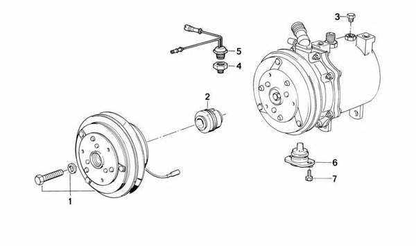 Embrague Magnético para BMW Serie 3 E36, Serie 5 E34 (OEM 64528390974). Original BMW