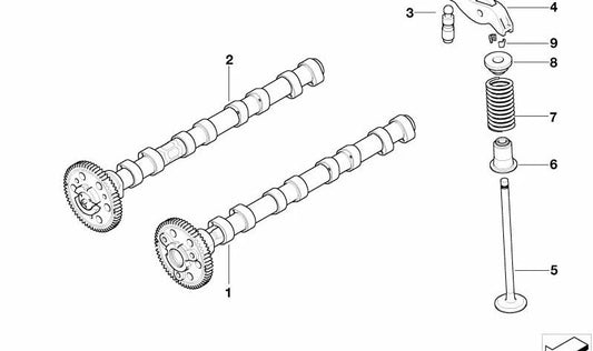 Árbol de levas de admisión para BMW E87, E90, E91, E60, E61, E83 (OEM 11317790595). Original BMW.