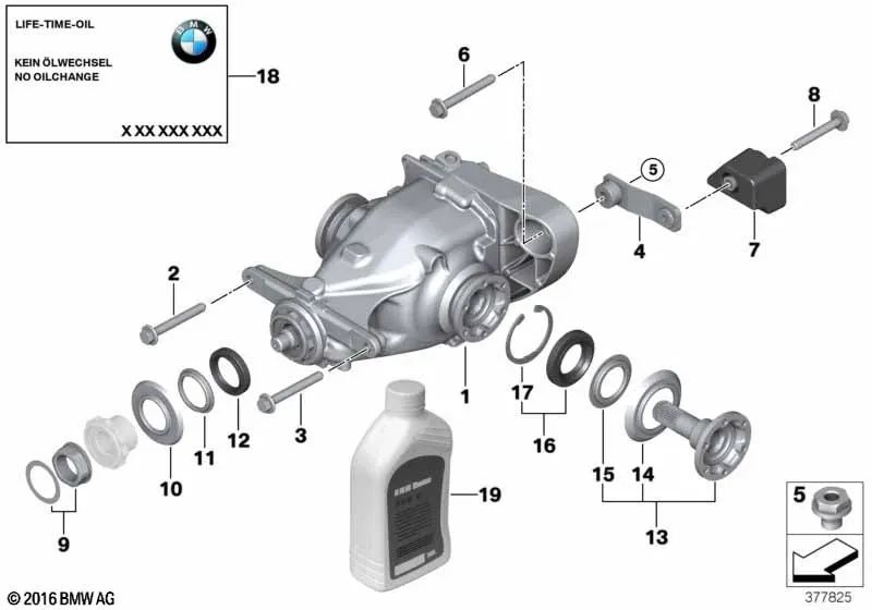 Soporte Amortiguador de Vibraciones para BMW Serie 1 E81, E82, E87, E87N, E88 Serie 3 E90, E90N, E91, E91N, E92, E92N, E93, E93N X1 E84 (OEM 33176773193). Original BMW