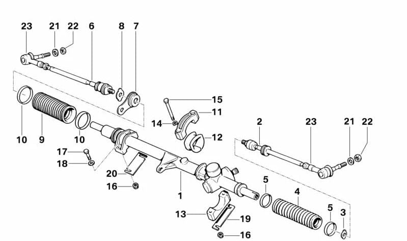 Biela de dirección izquierda para BMW E46, F30 (OEM 32112161331). Original BMW.