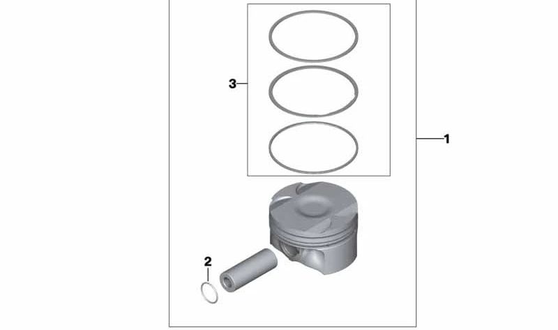 Piston for BMW E82, E88, E90, E91, E92, E93, E60N, E61N, F01, F02, E71, E89 (OEM 11257610295). Genuine BMW