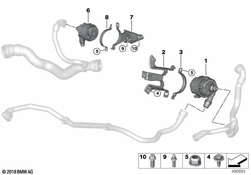 Soporte para BMW Serie 3 G20, G20N, G21N, Serie 4 G22, G23, G26, Serie 5 G30N, G31N, Serie 6 G32N, X3 G01N, X4 G02N, X5 G05, G18, X6 G06, X7 G07 (OEM 11518740103). Original BMW