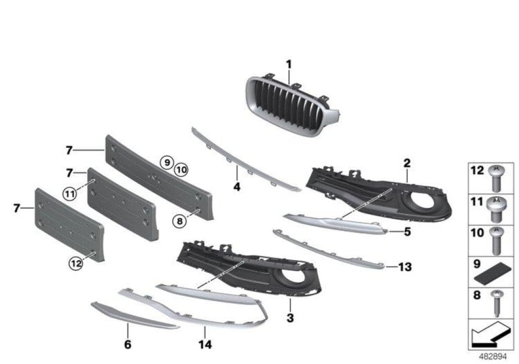 Finalizador De Entrada Bmw Air Base Izquierda Para F30 F31. Original Recambios