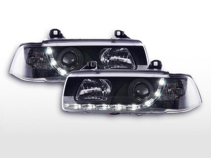 Faros De Luz Diurna Luces Conducción Led Bmw Serie 3 E36 Coupé / Cabrio 92-98 Negro Para Volante A