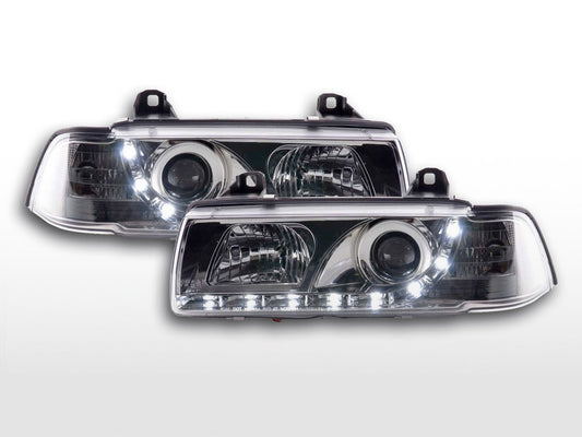 Faros De Luz Diurna Luces Conducción Led Bmw Serie 3 E36 Limo / Touring Cromado Para Volante A La