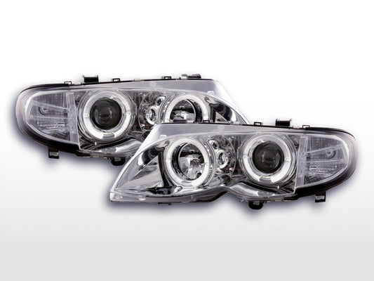 Juego De Faros Bmw 3-Series E46 Limo / Touring 02-05 Cromado Para Volante A La Derecha Lights >