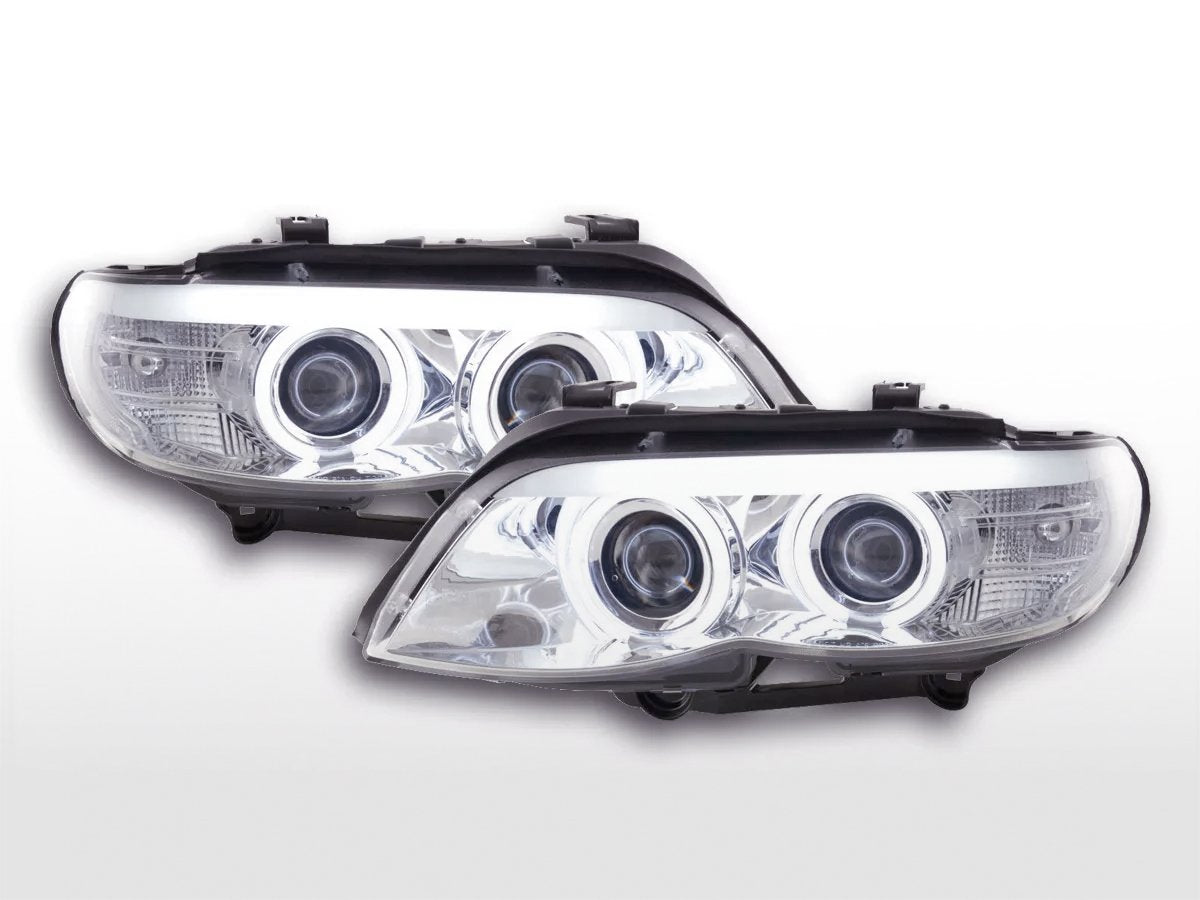 Juego De Faros Delanteros Xenon Daylight Ccfl Drl Look Bmw X5 E53 03-06 Cromado Lights > Headlights