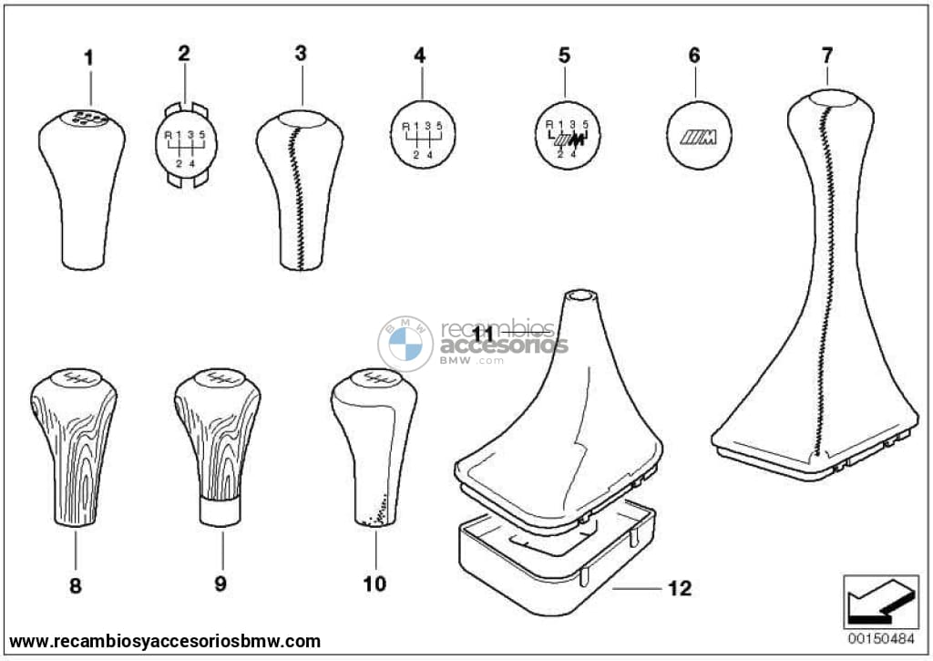 Fuelle Cambio De Marchas Cuero Walk-Nappa Negro Para Bmw E36 . Original Recambios