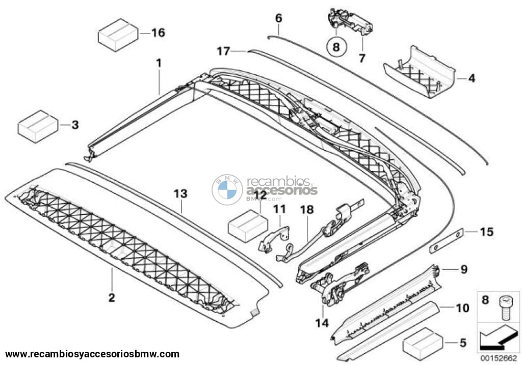 Gancho De Cierre Para Capota Convertible Bmw. Original Recambios