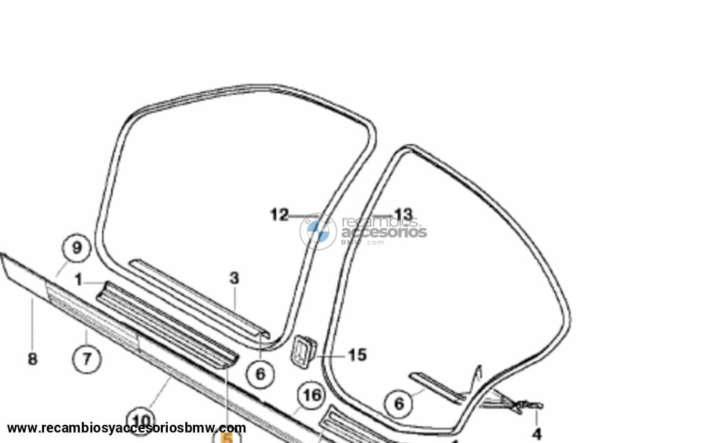 Goma Cantonera Puerta Delantera/trasera Para Bmw E46 Berlina/touring. Original De Recambios