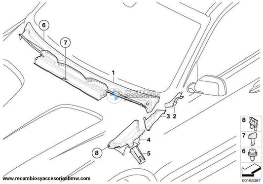 Goma Izq/derecha Seguimiento Torpedo Cristal Frontal Para Bmw X3 E83. Original Recambios