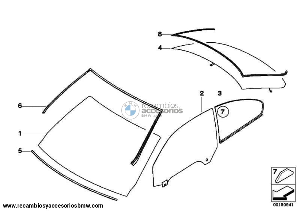 Goma Junta Contorno Parabrisas Delantero Para Bmw E92 . Original Bmw. Recambios