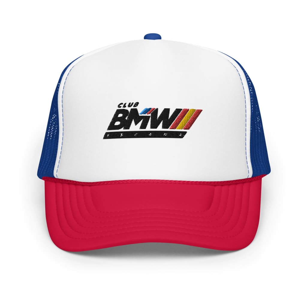 Gorra Trucker Con Frontal De Espuma Club Bmw España White / Royal Red