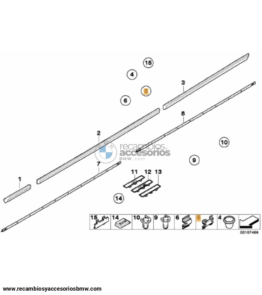 Grapa/clip Molduras Embellecedores Exteriores Bmw E38 E39. Original De Recambios