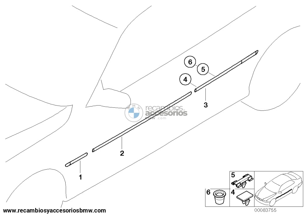 Grapa/clip Molduras Embellecedores Exteriores Bmw E46. Original De Recambios