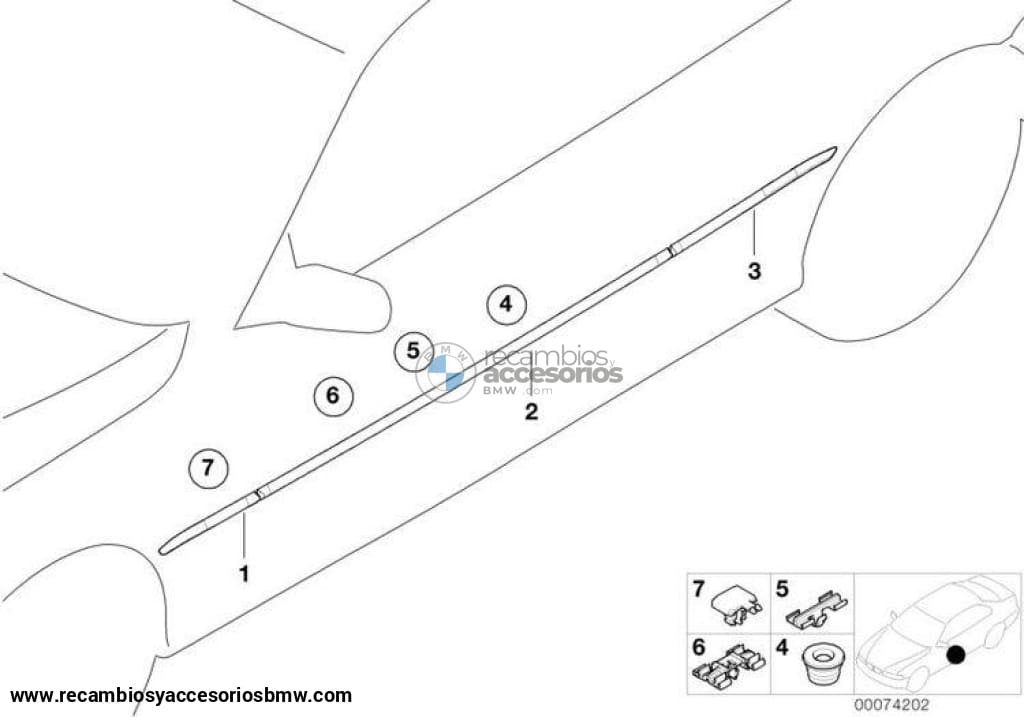 Grapa Listón Parachoques Lateral Para Bmw E36 Y E46. Original Recambios