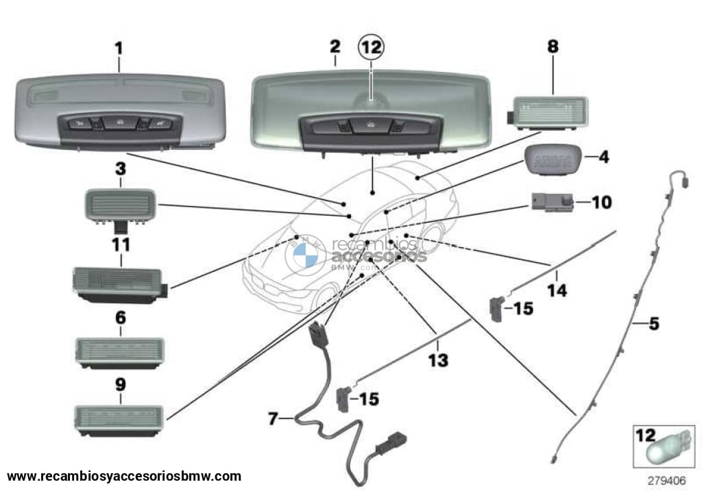 Guía De Luz Cond. Óptico Puerta Delantera Superior Para Bmw F30 F803 F31 F35 . Original Recambios