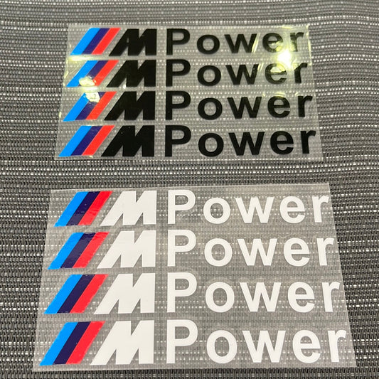 Set De 4 Pegatinas Vinilo ///m Power Para Bmw. Pegatinas Parachoques