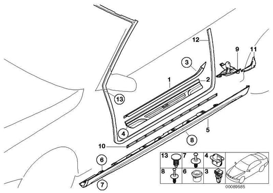 Set Umbrales ///M Original Para Bmw Serie 3 E46 Coupe O Cabrio. Recambios