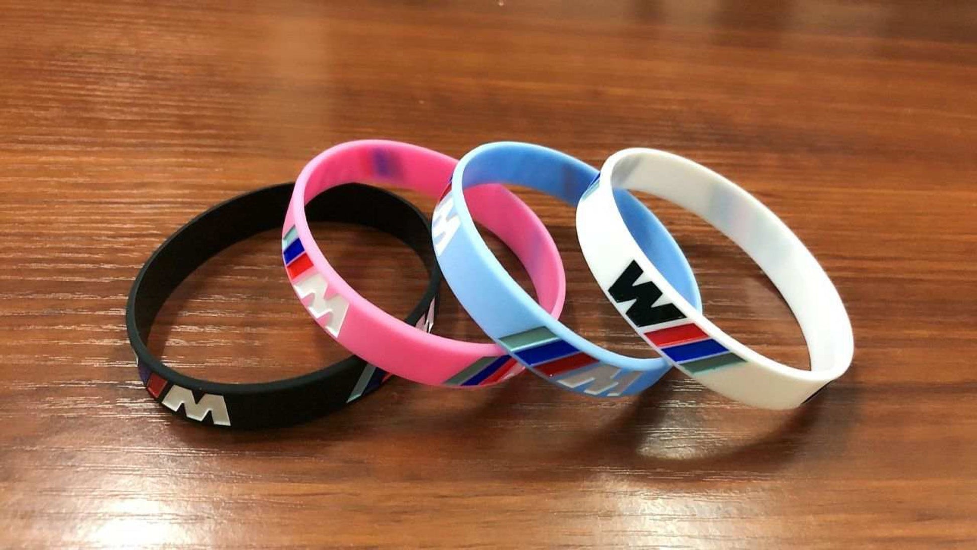 Pulsera De Goma/Silicona Bmw Sport M Power Negro/Blanco/Azul/Rosa Pulseras Goma Y Muñequeras