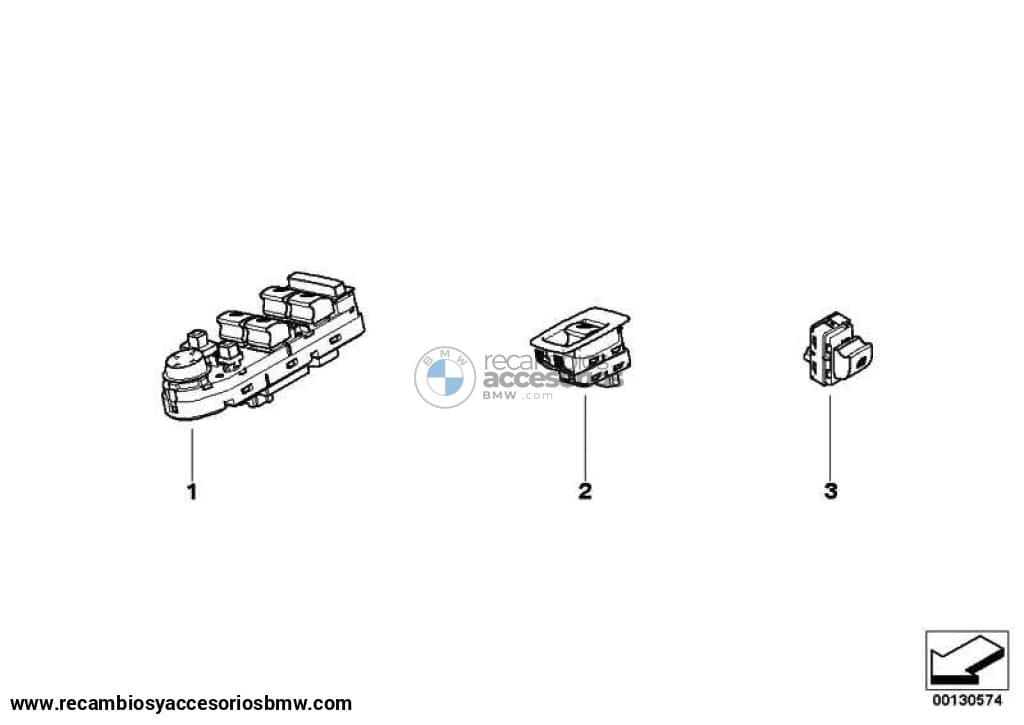 Interruptor Alzacristal.lado Conductor Para Bmw E83 . Original Recambios