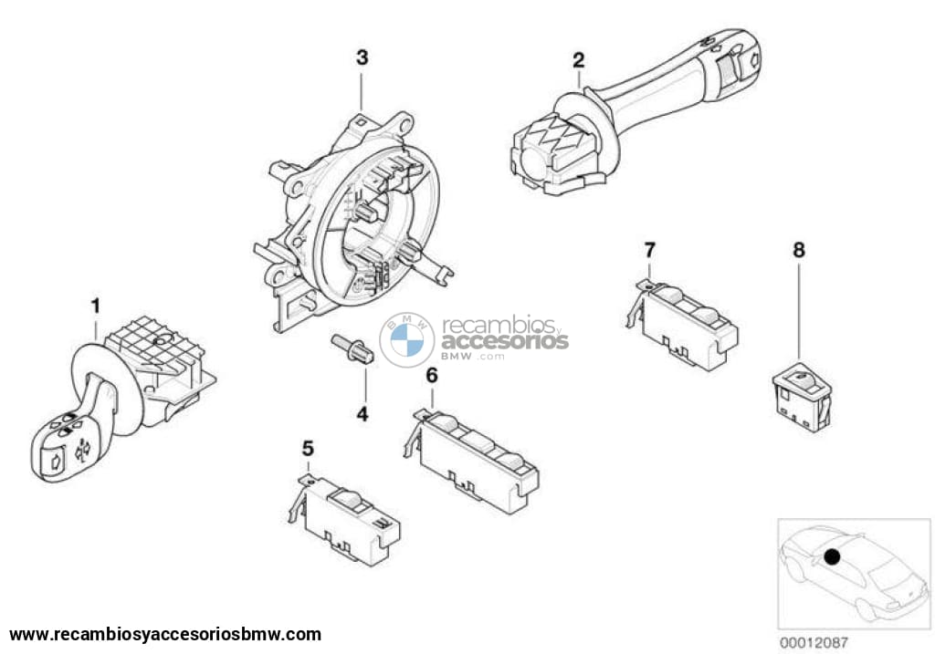 Interruptor Alzacristales Lado Acompañante Para Bmw E46 Coupe Cabrio Compact. Original Recambios