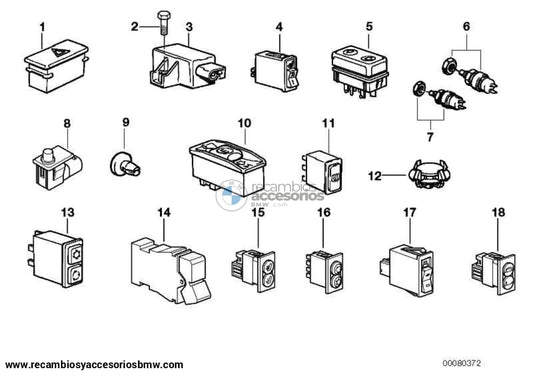 Interruptor Alzacristales Para Bmw E36 . Original Bmw. Recambios