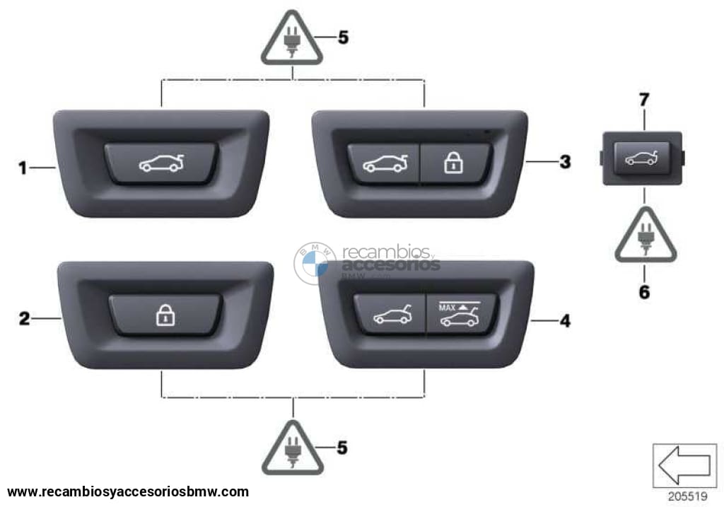 Interruptor De Portón Trasero Para Bmw Serie 3 5 6 7 X3 X5 Muchos Modelos . Original Recambios