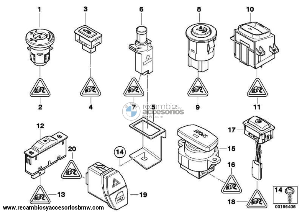 Interruptor De Techo Descapotable Capota Consola Central Para Bmw E93 F12 . Original Recambios