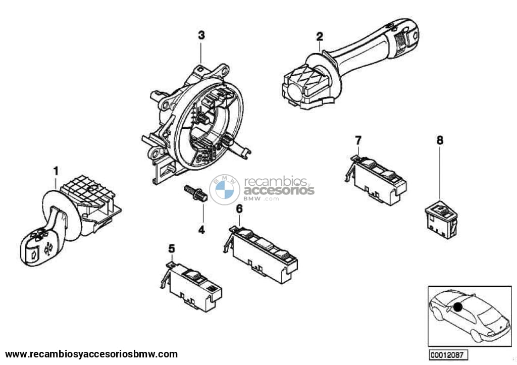 Interruptor Elevalunas Trasero Para Bmw E46 Serie 3 . Original Recambios