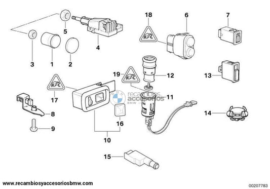 Interruptor Faro Antiniebla/luz Trasera Antiniebla Para Bmw E36 Z3. Original Recambios