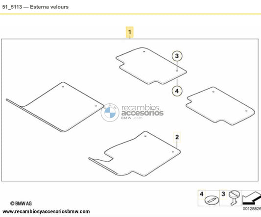 Juego Alfombrillas Bmw Velour Delante/Detrás Antracita X3 E83 A Partir Del Año De Construcción