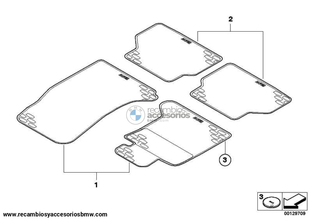 Juego De Alfombrillas Goma Delanteras Antracita Lhd Para Bmw E60 E61 . Original Recambios