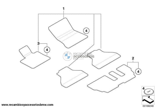 Juego De Alfombrillas Originales Bmw Velours Anthrazit Para E70. Original Recambios