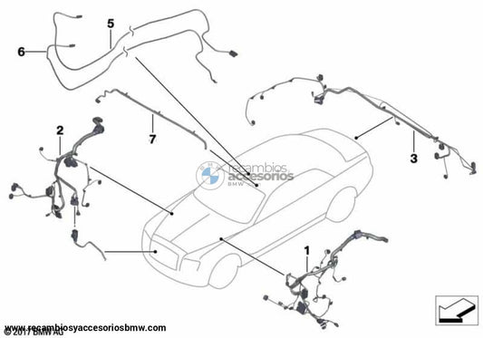 Juego De Cables Reparación Delantero Derecho (61119327505) . Original Bmw Recambios