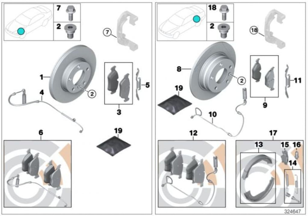 Juego De Pastillas Freno Traseras Con Sensores Desgaste Value Line Para Bmw E46. Original Recambios