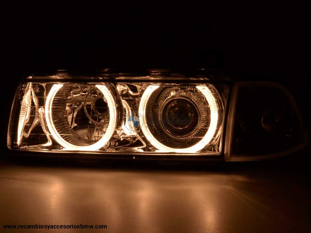 Juego De Faros Xenon Optica Angel Eyes Bmw 3Er Coupé Tipo E36 Año 92-98 Cromo Lights > Headlights