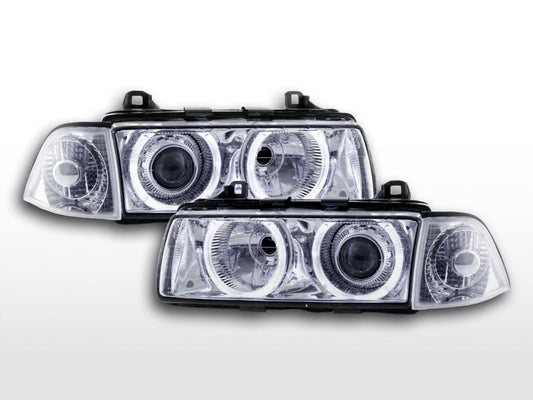 Juego De Faros Xenon Optica Angel Eyes Bmw 3Er Coupé Tipo E36 Año 92-98 Cromo Lights > Headlights