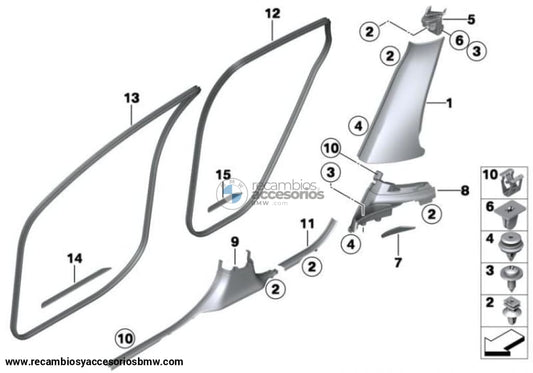 Junta Cantonera Puerta Delantera Para Bmw E71 E72. Original Recambios