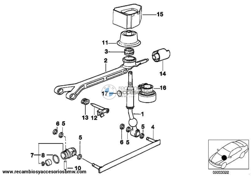 Junta De Varilla Cambio Para Bmw E81 E82 E87 E88 F20 F21 E36 E46 E90 E91 E92 E93 F30 F31 E39 E60 E61