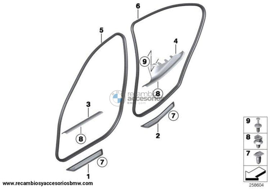 Junta Estanque De Puerta Delantera Para Bmw Serie 4 Gran Coupe F36. Original Recambios