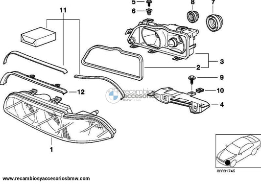 Junta Faro Para Bmw E39 Serie 5 . Original Recambios