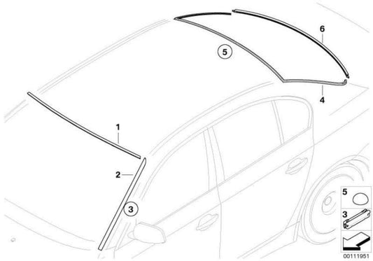 Cubierta De La Ventana Trasera Original Bmw Inferior Para Berlina E60. Original Recambios