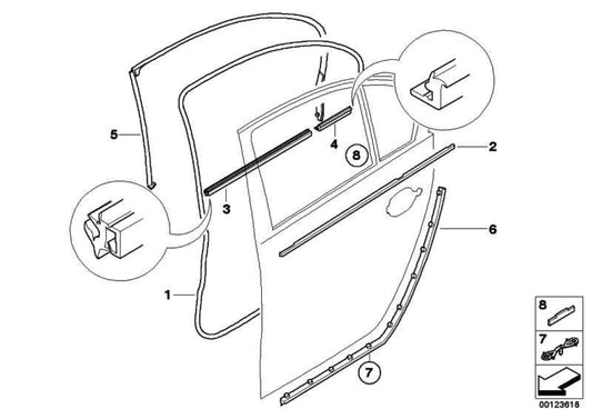 Junta Goma Puerta Trasera Para Bmw E60 E53 . Original Bmw. Recambios