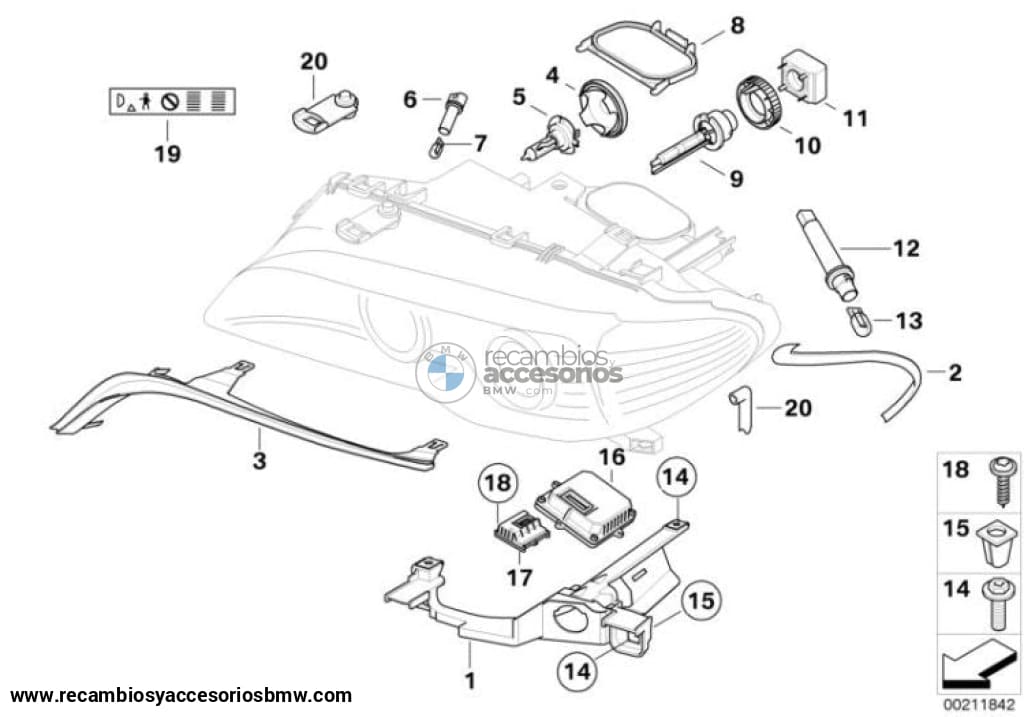 Junta Para El Indicador De Dirección Izquierdo/Derecho Bmw E46. Original Recambios