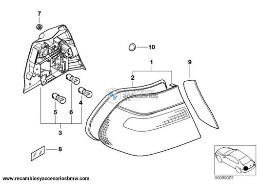 Junta Piloto Trasero Para Bmw E46 Serie 3 . Original Recambios