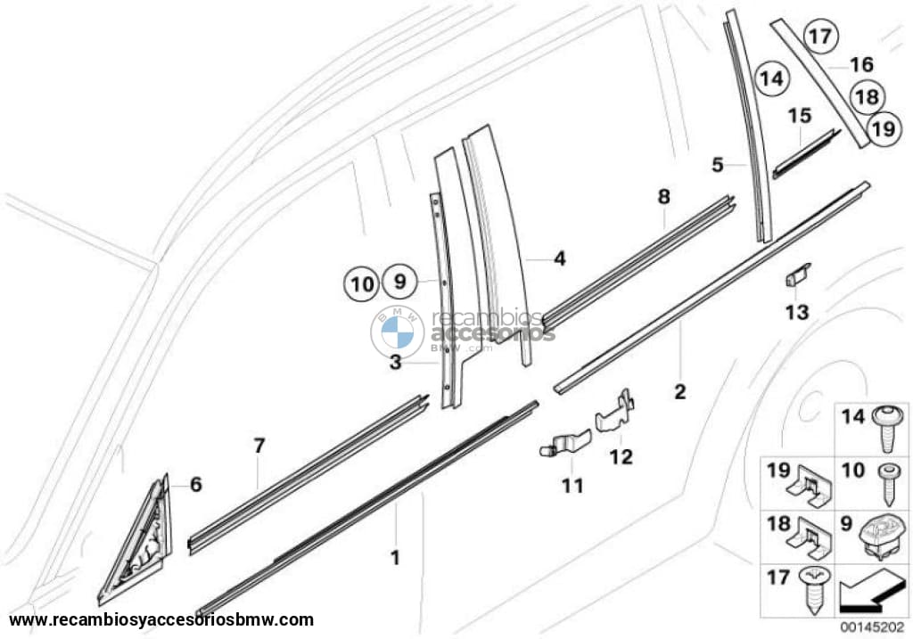 Junta Puerta Delantera. Para Bmw E91 E90. Original Recambios