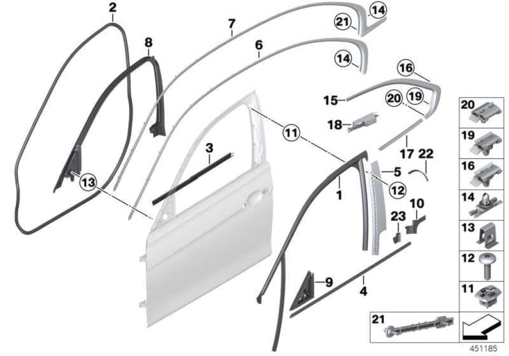 Junta Puerta Delantera Para Bmw F30 F31 Serie 3 . Original Recambios