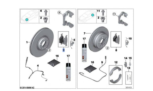 Kit De Pastillas Freno Sin Amianto (34118855010) . Original Bmw Recambios